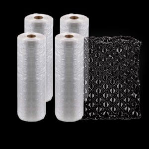 4 Rolls Pack Air Bubble Wrap LDPE Film 16x13” 1000ft S (3/4”) Bubble
